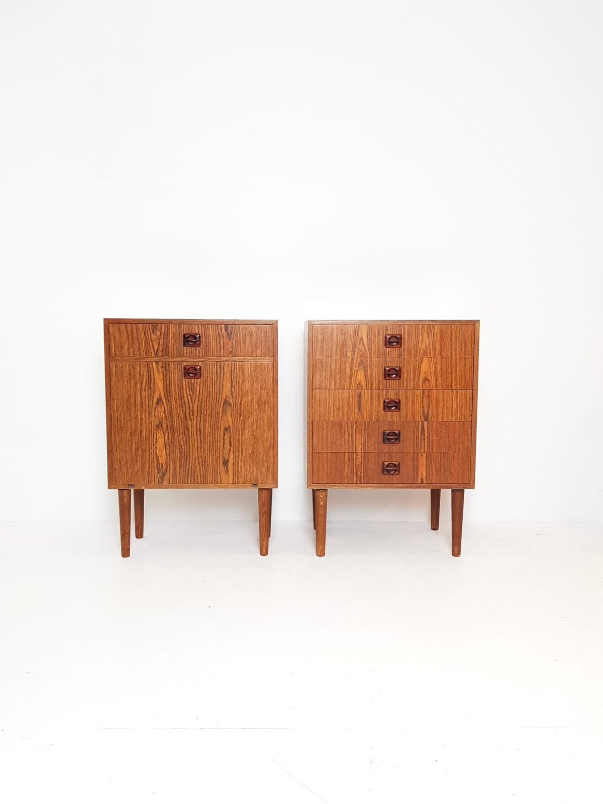 2 vintage ladekastjes | nachtkast | deense kastjes spiegel, Gebruikt, Minder dan 100 cm, 25 tot 50 cm, 50 tot 100 cm