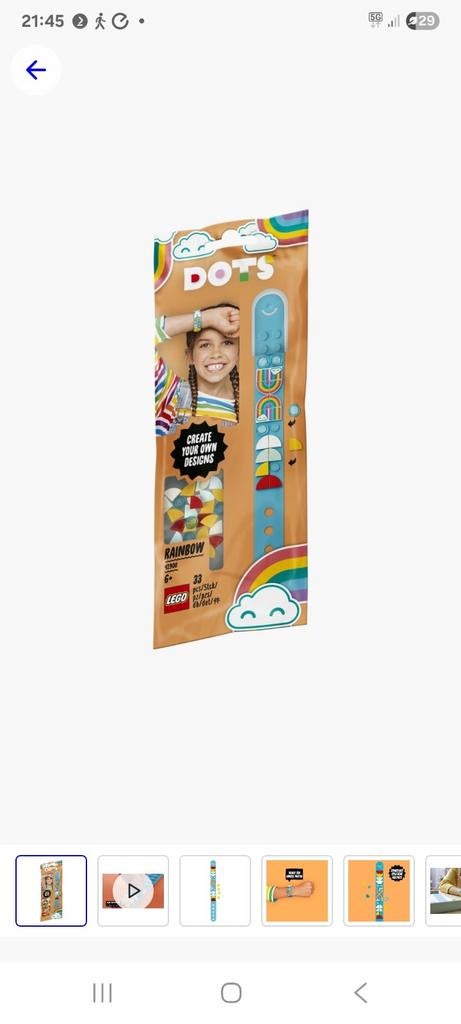 LEGO Dots 41900 regenboog armband, Overige thema's, Lego, Ophalen of Verzenden, Zo goed als nieuw