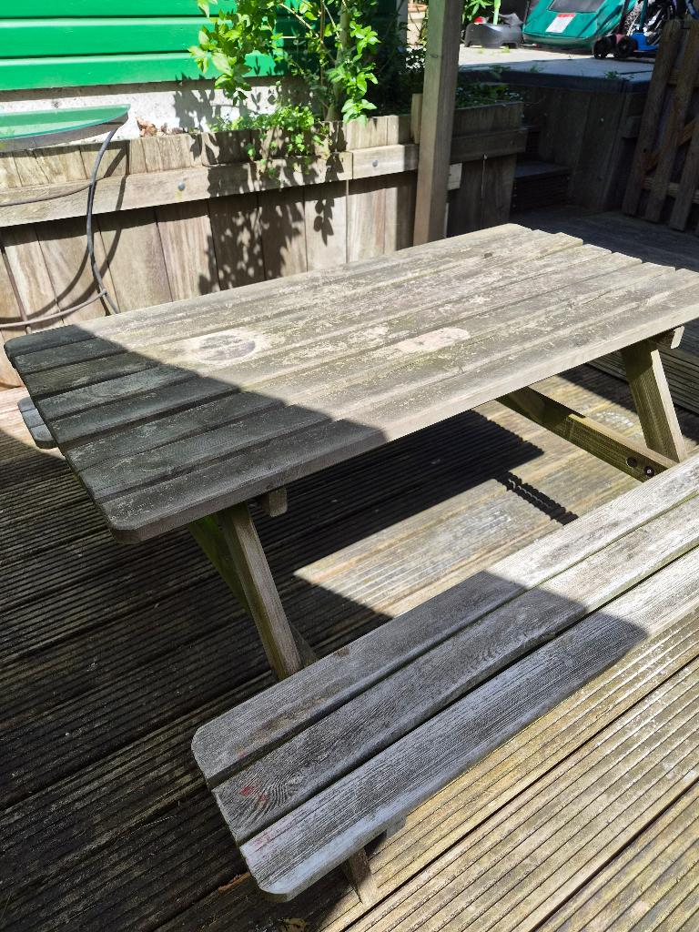 Picnic tafel kinderen 58 cm hoog, Ophalen, Gebruikt, Rechthoekig, Hout
