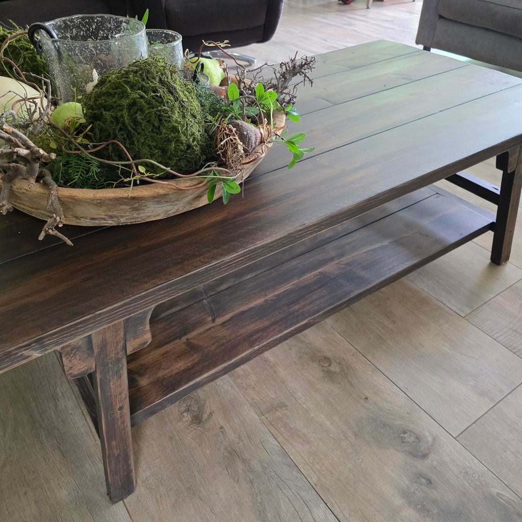 Mooie landelijke sobere salontafel, Huis en Inrichting, Tafels | Salontafels, Ophalen, 100 tot 150 cm, Zo goed als nieuw, Minder dan 50 cm