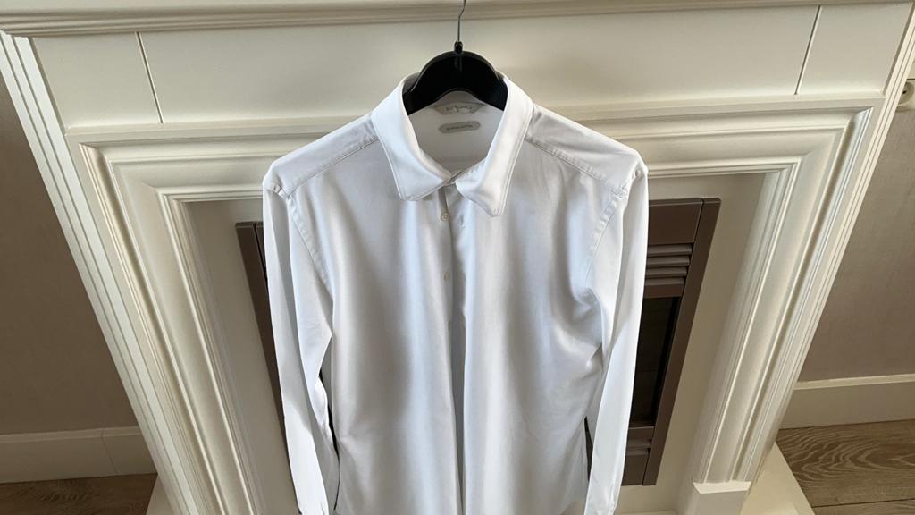 Wit. Overhemd maat 41.   Van suitsupply., Kleding | Heren, Overhemden, Ophalen of Verzenden, Zo goed als nieuw, Wit
