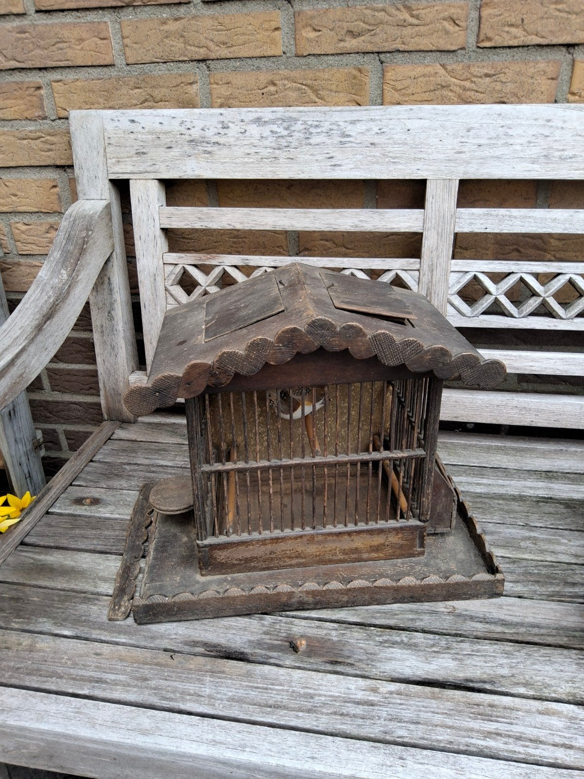 mooi oud vogelkooitje, Dieren en Toebehoren, Ophalen of Verzenden, Hout, Vogelkooi