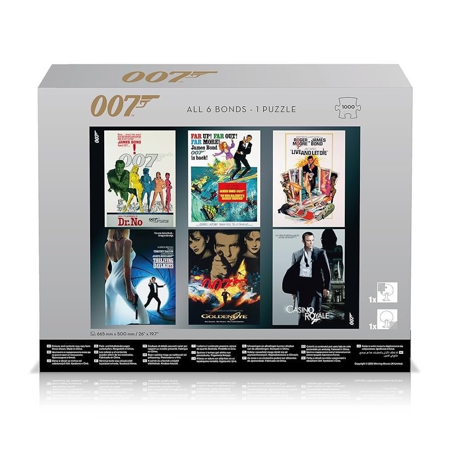 NIEUW puzzel 1000 007 6x James Bonds movie puzzle GESEALED, Ophalen of Verzenden, 500 t/m 1500 stukjes, Nieuw, Legpuzzel