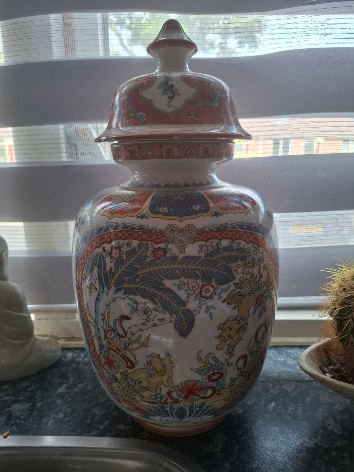 Decoratieve Chinese gemberpot met deksel, Antiek en Kunst, Ophalen of Verzenden