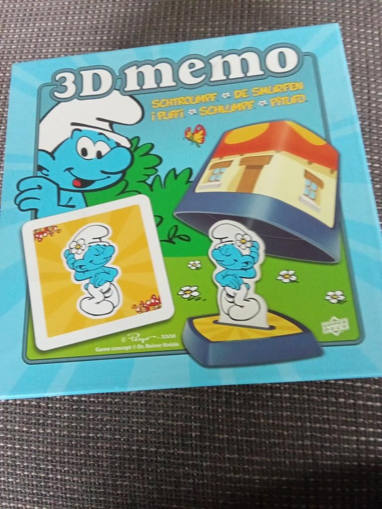 3D memo Smurfen spel - Leuk geheugenspel voor kinderen, Ophalen of Verzenden, Minder dan 500 stukjes, Gebruikt, Overige typen