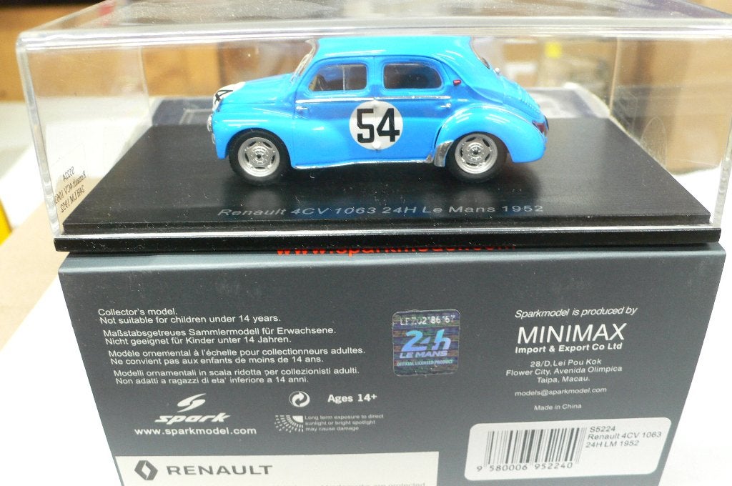 renault 4cv 1063 le mans 1952 -spark- SUBLIEM-AANBIEDING1/43, Verzenden, Nieuw, Auto, Overige merken