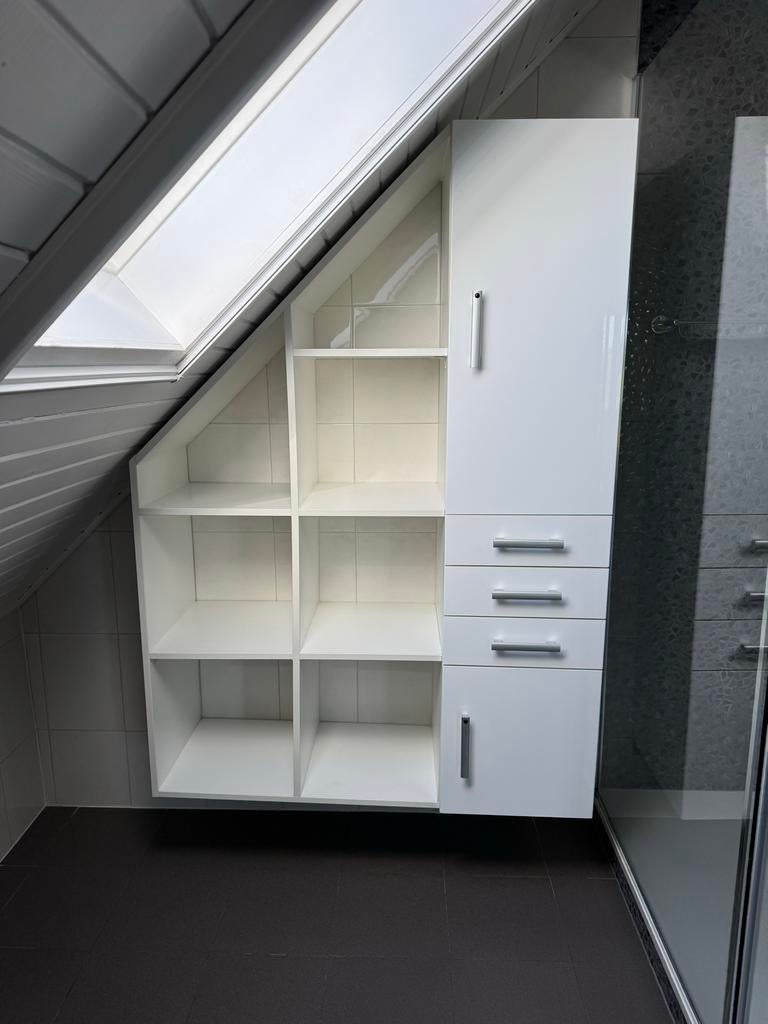 Badkamerkast met open vakken lades en kasten, Ophalen, (Half)hoge kast, 50 tot 100 cm, Zo goed als nieuw