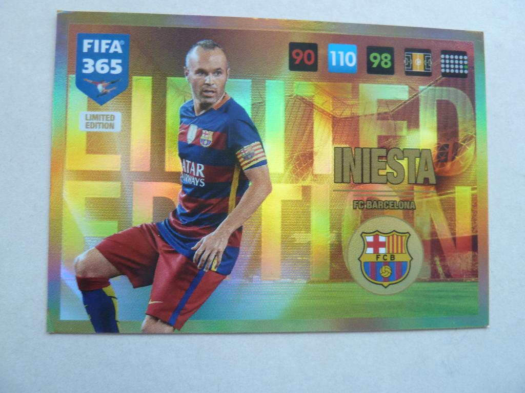 Fifa 365  Limited Edition card. Iniesta. Barcelona, Ophalen of Verzenden, Zo goed als nieuw, Buitenlandse clubs, Overige typen