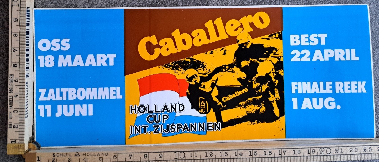 Vintage sticker Cabalero Holland cup int. Zijspannen Oss, Ophalen of Verzenden, Zo goed als nieuw