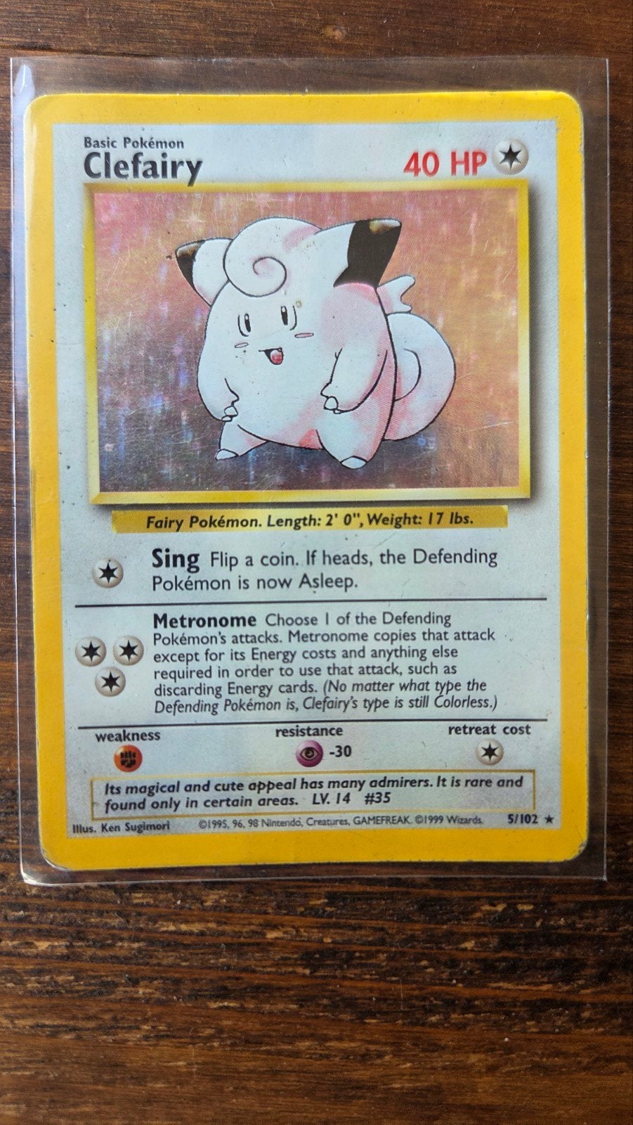 Clefairy 5/102, Hobby en Vrije tijd, Verzamelkaartspellen | Pokémon, Ophalen of Verzenden, Zo goed als nieuw, Losse kaart, Foil