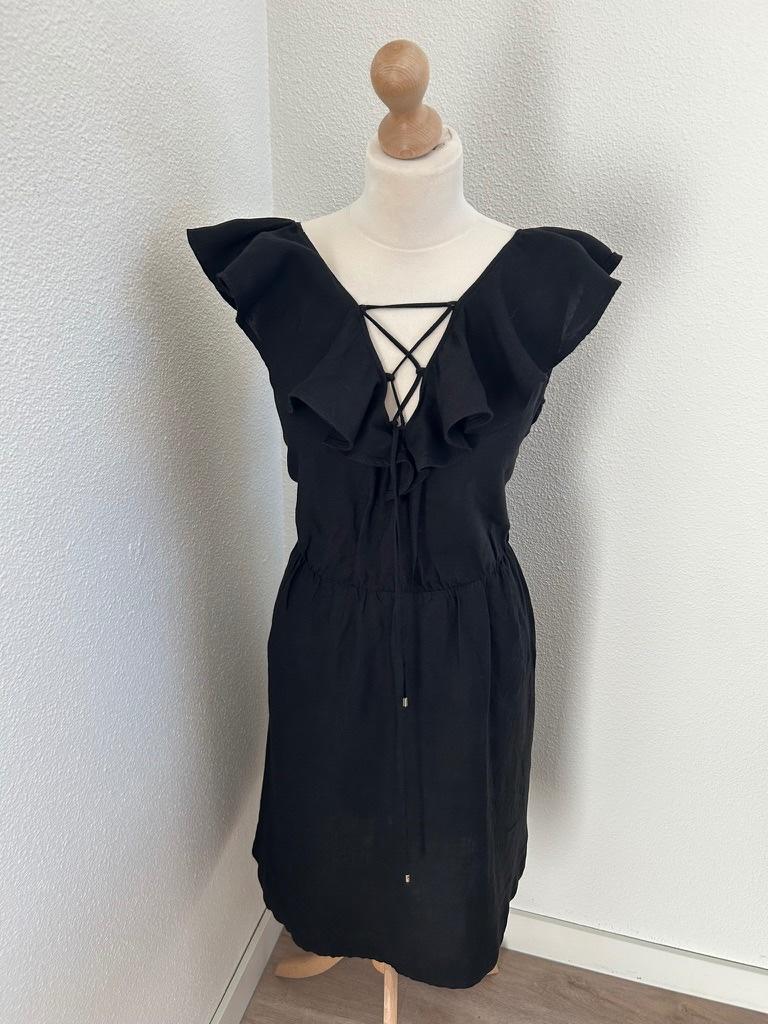 Karen Millen maat 42 zwarte linnen jurk 2147