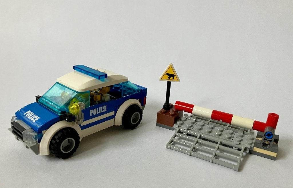 Lego City 4436 Patrouillewagen Bospolitieauto met slagboom, City, Lego, Inclusief instructies, Ophalen of Verzenden