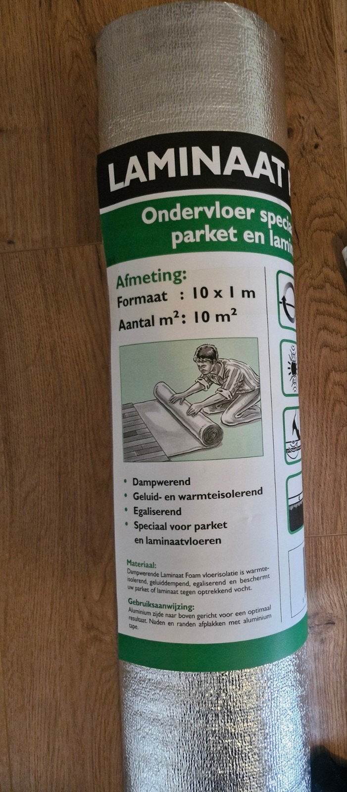 Nieuwe ondervloer voor laminaat en parket - 10 m², Ophalen, Nieuw, 5 tot 10 m², Kunststof