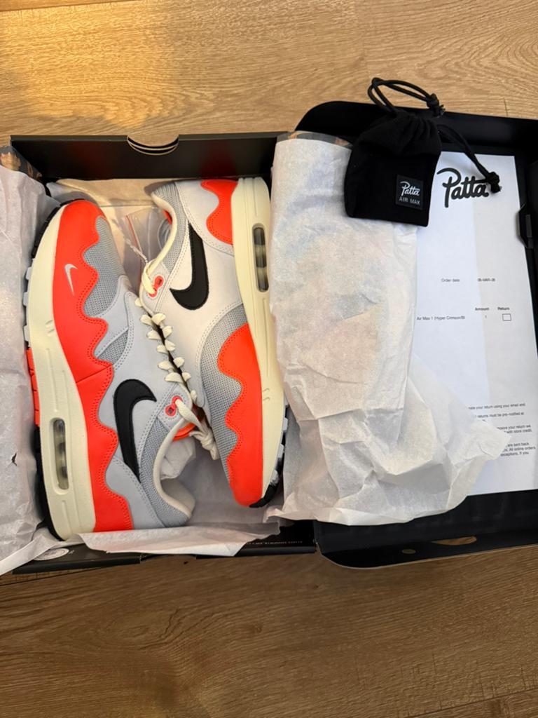 Nike Air Max 1 Patta Waves Hyper Crimson 45, Ophalen of Verzenden, Nieuw, Overige kleuren
