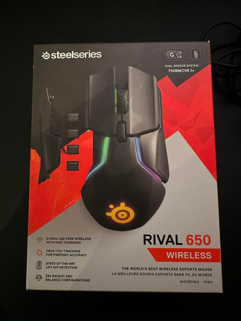 Steelseries Rival 650, Ophalen, Zo goed als nieuw, Rechtshandig, Steelseries