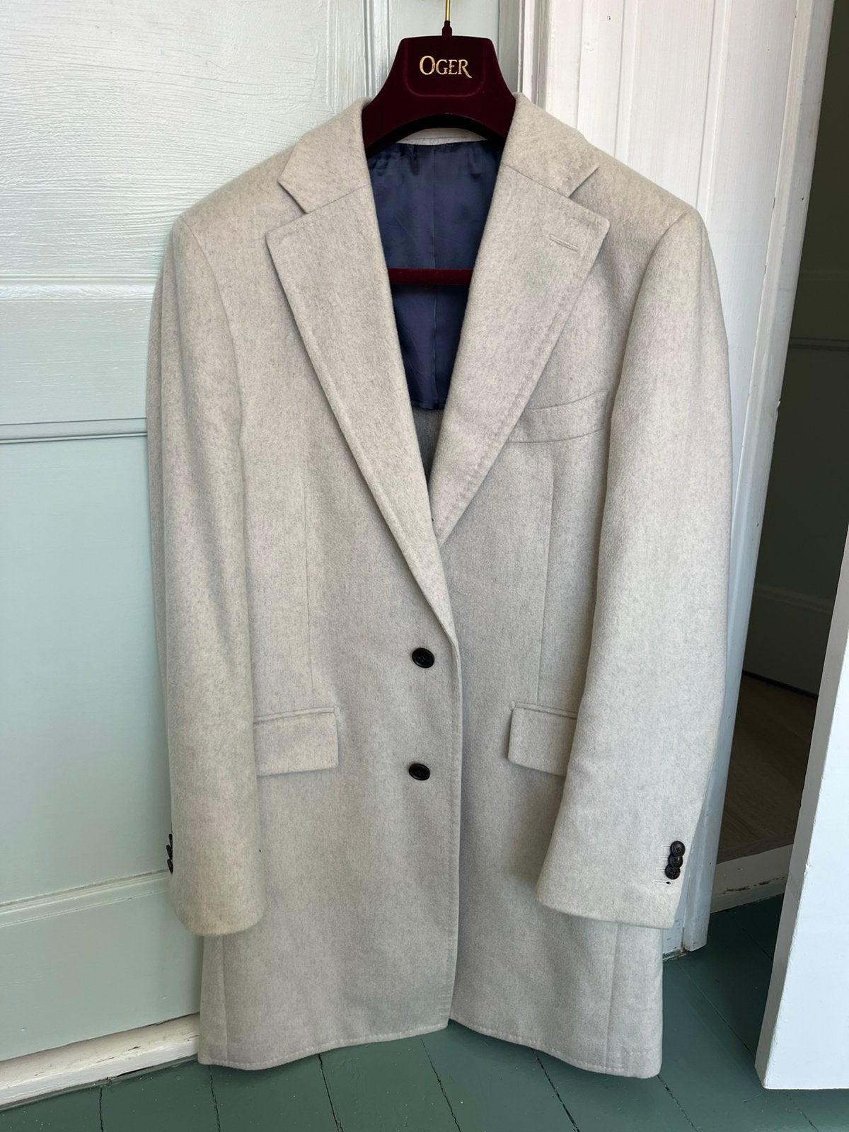 Suitsupply overcoat Jort Cashmere 46, Kleding | Heren, Ophalen of Verzenden, Zo goed als nieuw, Maat 48/50 (M), Beige