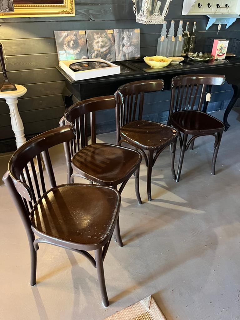 4 belgische Cafestoelen thonet model, Ophalen, Gebruikt, Bruin, Vijf, Zes of meer stoelen