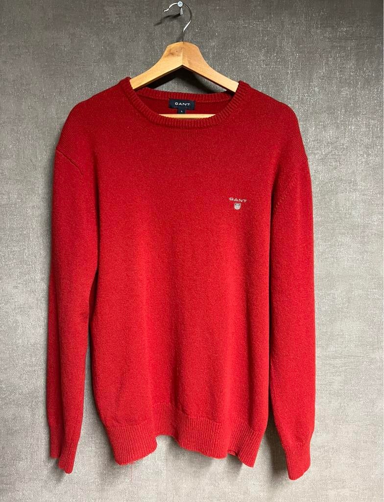 Gant 100%wol trui, Kleding | Heren, Truien en Vesten, Ophalen of Verzenden, Zo goed als nieuw, Maat 52/54 (L), Rood