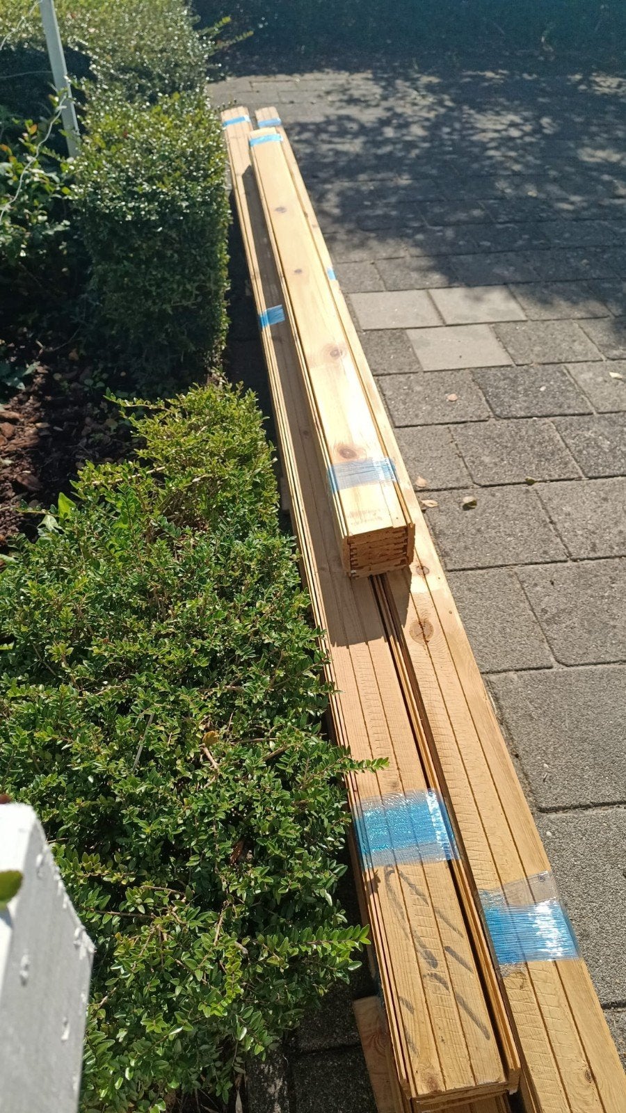 partij vurenhouten schrootjes, Ophalen, 250 cm of meer, Planken