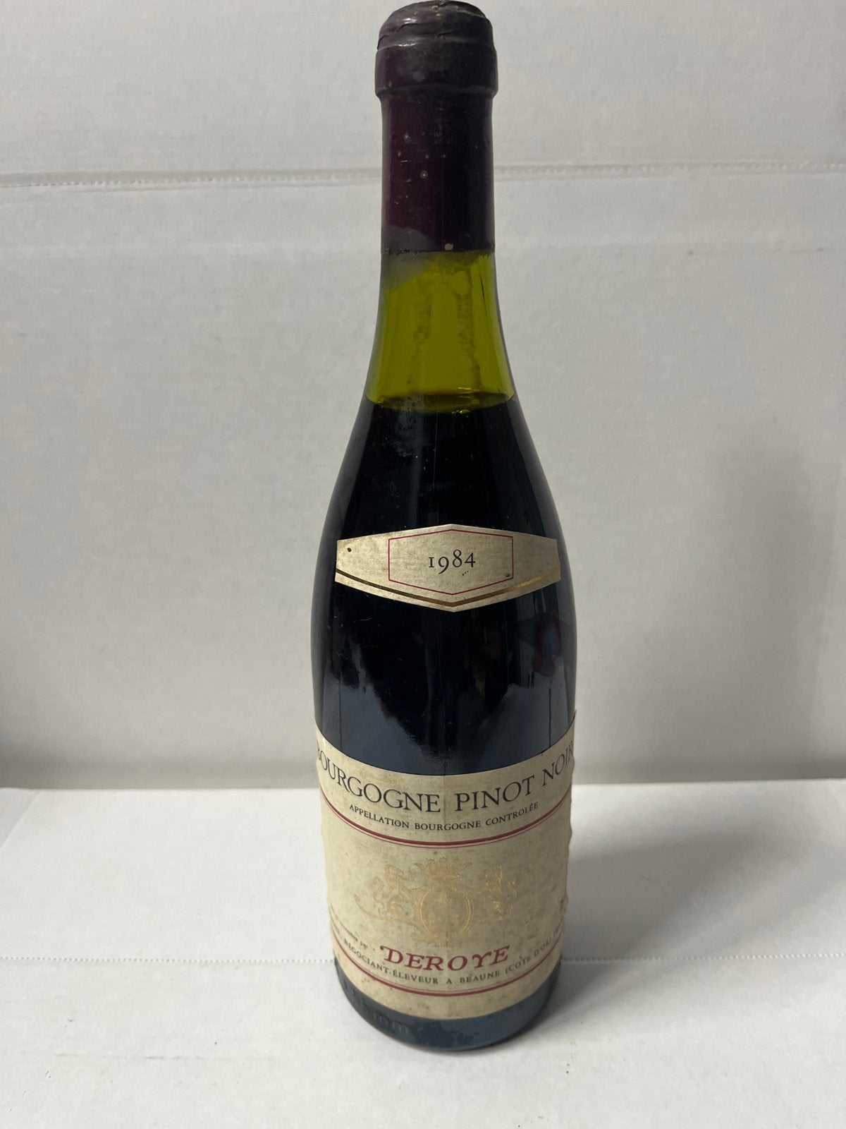 Bourgogne Pinot Noir 1984 - Deroye, Ophalen of Verzenden, Gebruikt, Frankrijk, Rode wijn