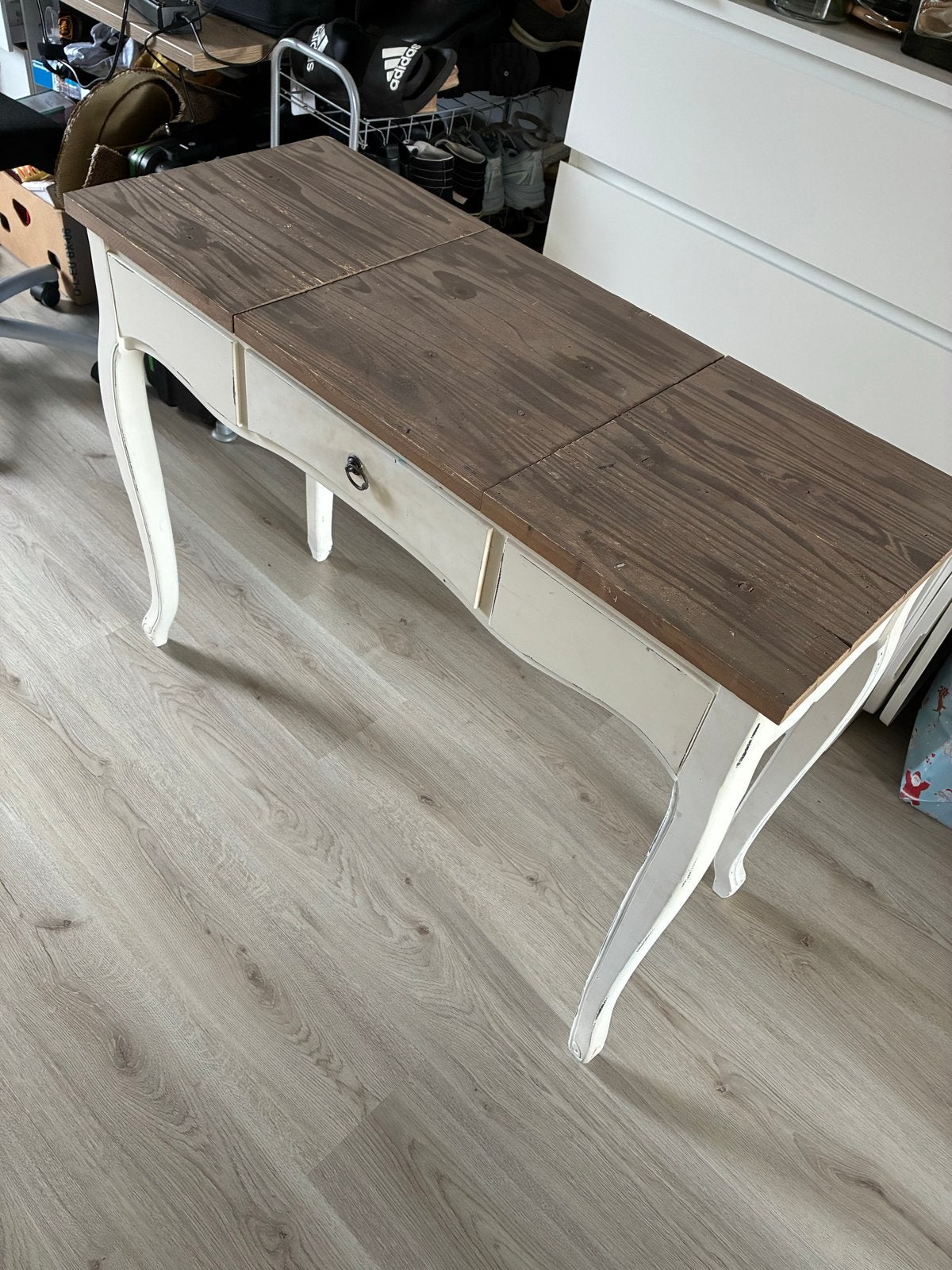 Kaptafel / Sidetable met spiegel en opbergvakken, Ophalen, Gebruikt, 50 tot 100 cm, Minder dan 100 cm