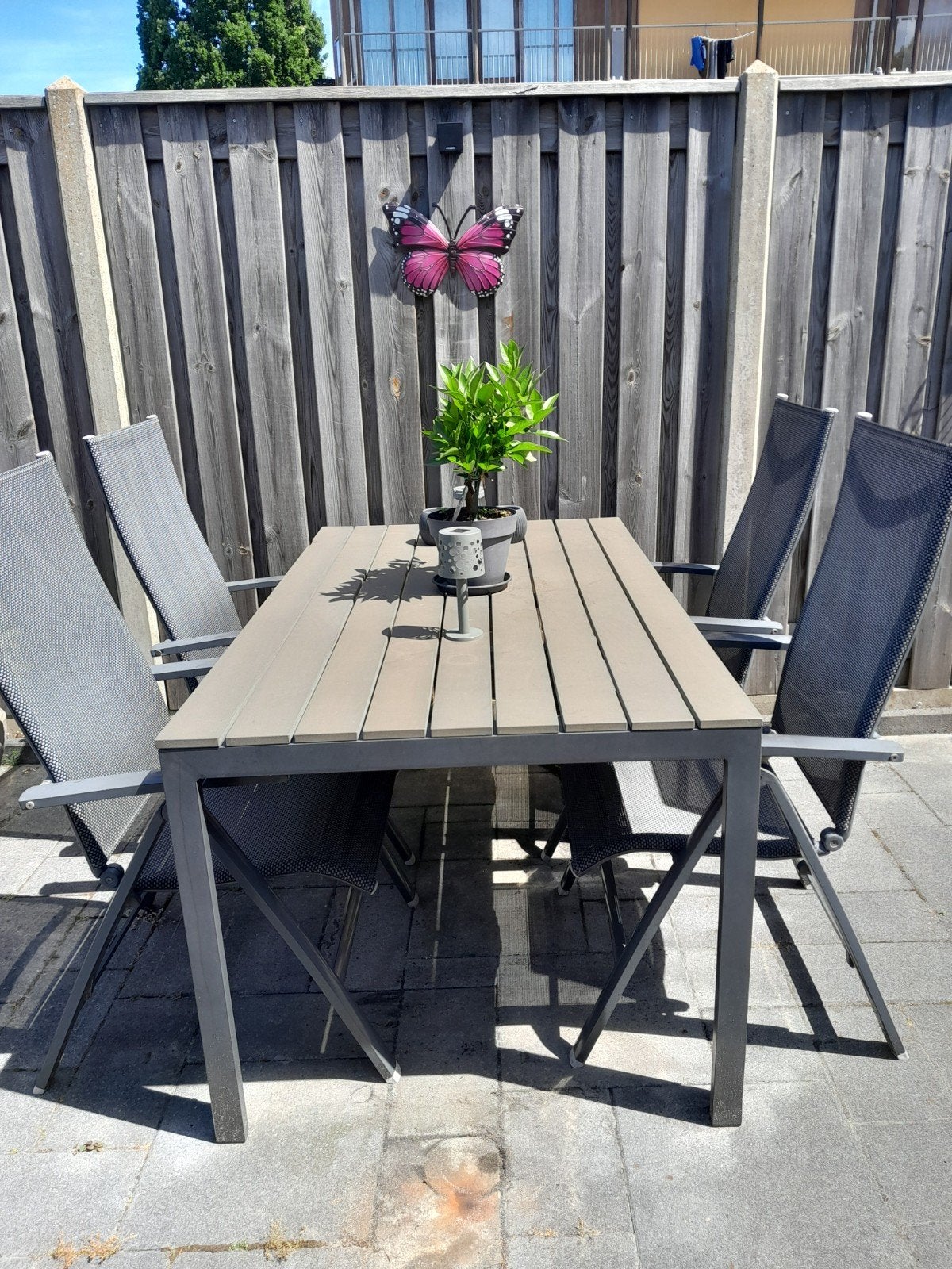 B7 club collection, tuinset met 4 stoelen en tafel., Tuin en Terras, Ophalen, Gebruikt, Tuinset, Eettafel