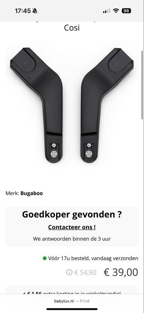 Bugaboo autostoel adapters - Zo goed als nieuw, Ophalen of Verzenden, Zo goed als nieuw, Overige merken