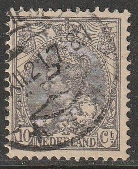 Nederland 1899 62D Wilhelmina  10c, Gest, Postzegels en Munten, Ophalen of Verzenden, T/m 1940, Gestempeld