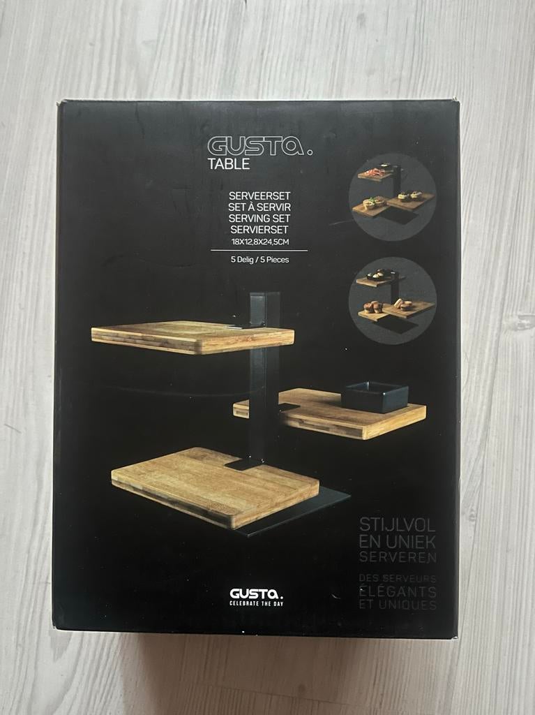 Gusta serveerset 5-delig, Huis en Inrichting, Woonaccessoires | Etagères, Ophalen, Nieuw