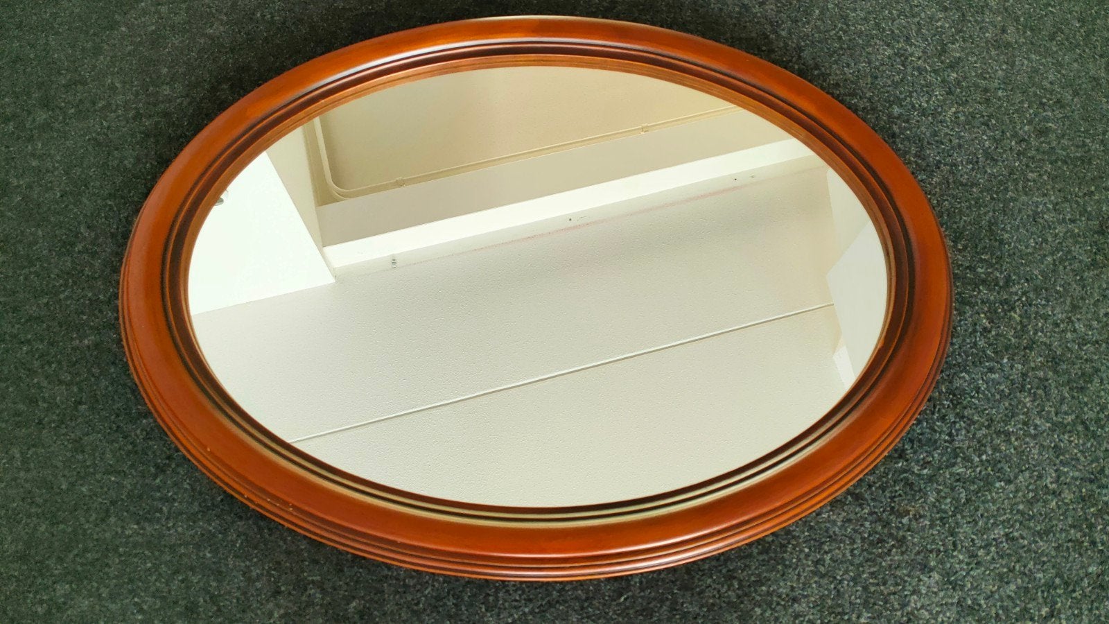 Grote houten spiegel, Ophalen, Ovaal, Minder dan 50 cm