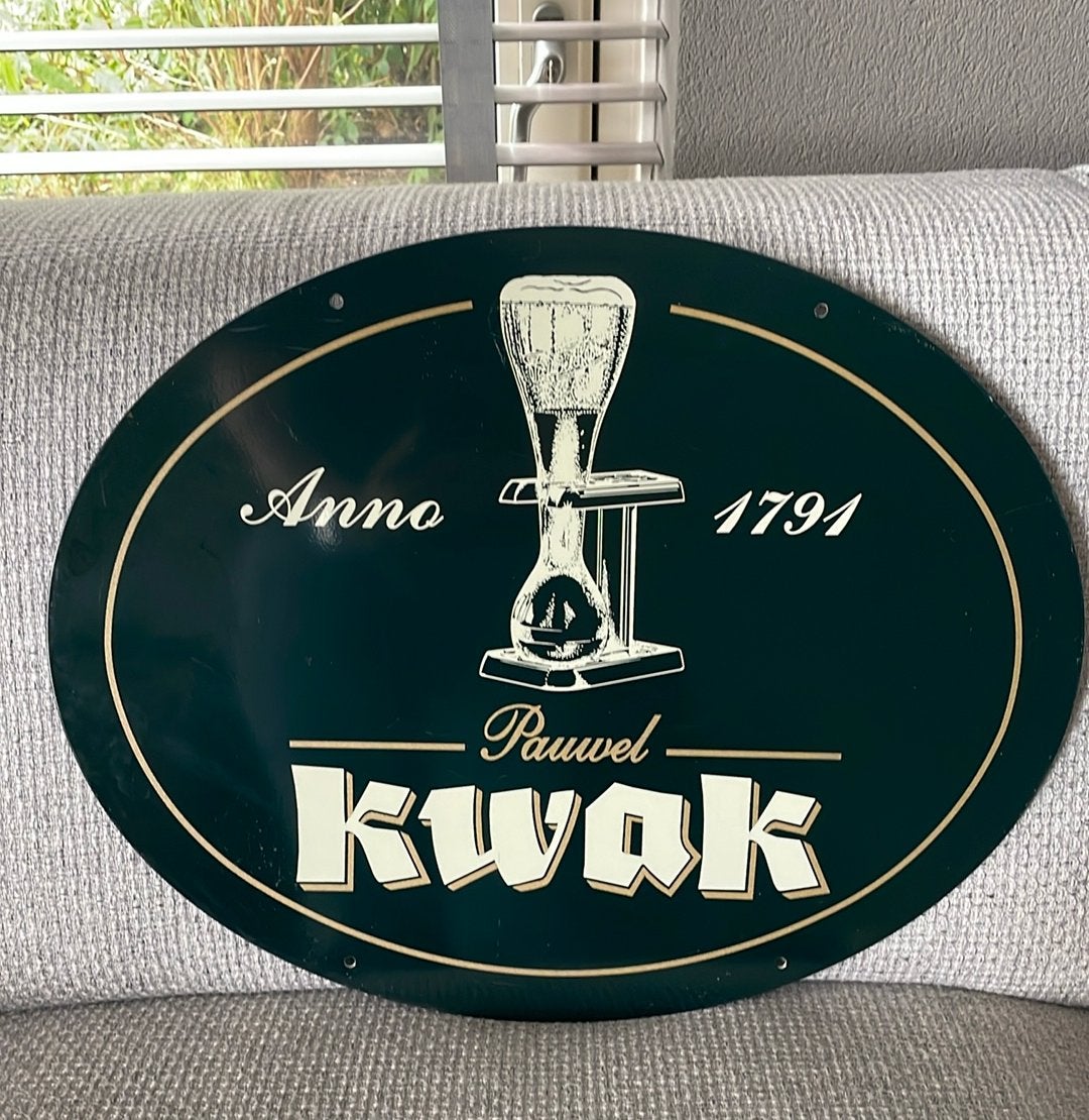 Metalen reclamebord Pauwel Kwak bier – café decoratie, Verzamelen, Ophalen of Verzenden, Gebruikt, Reclamebord, Plaat of Schild