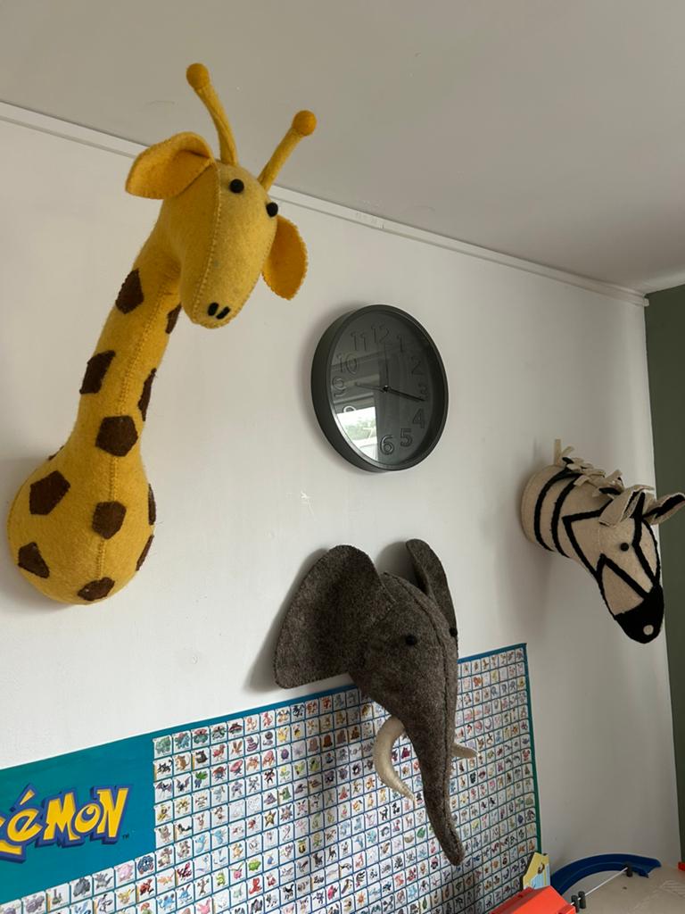 Dieren hoofden, Kinderen en Baby's, Kinderkamer | Bedden, Ophalen, Zo goed als nieuw, Minder dan 140 cm, Minder dan 70 cm