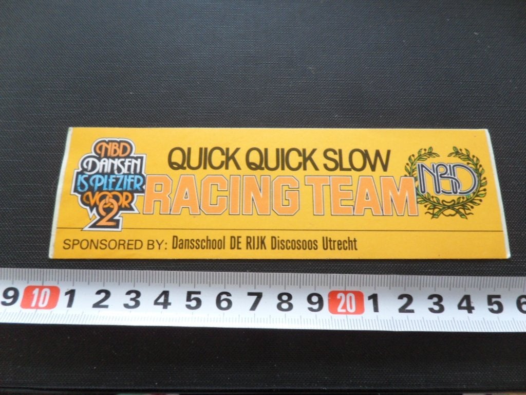 sticker utrecht quick quick slow racing team de rijk danssch, Ophalen, Zo goed als nieuw