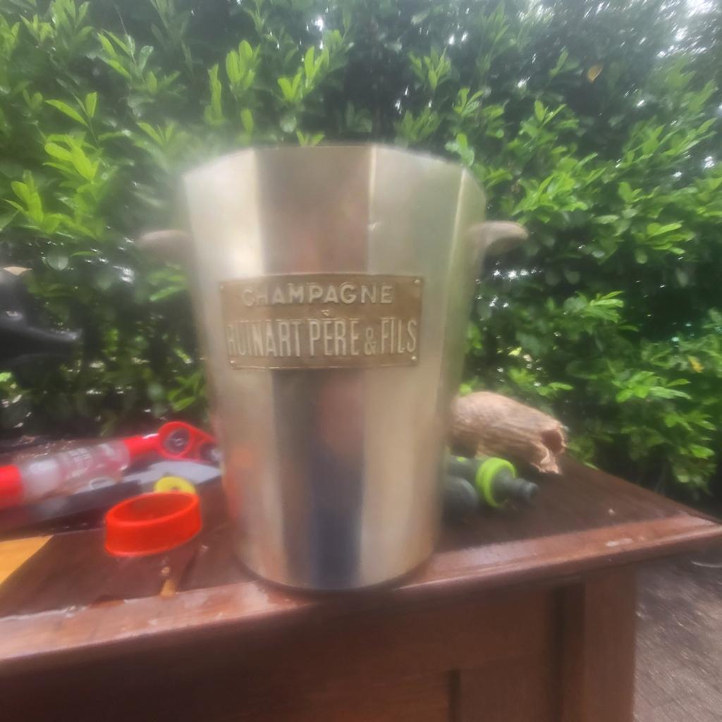 Vintage Ruinart Champagne Koeler - Zilverkleurig, Flessenkoeler, Gebruikt, Zilver, Ophalen of Verzenden
