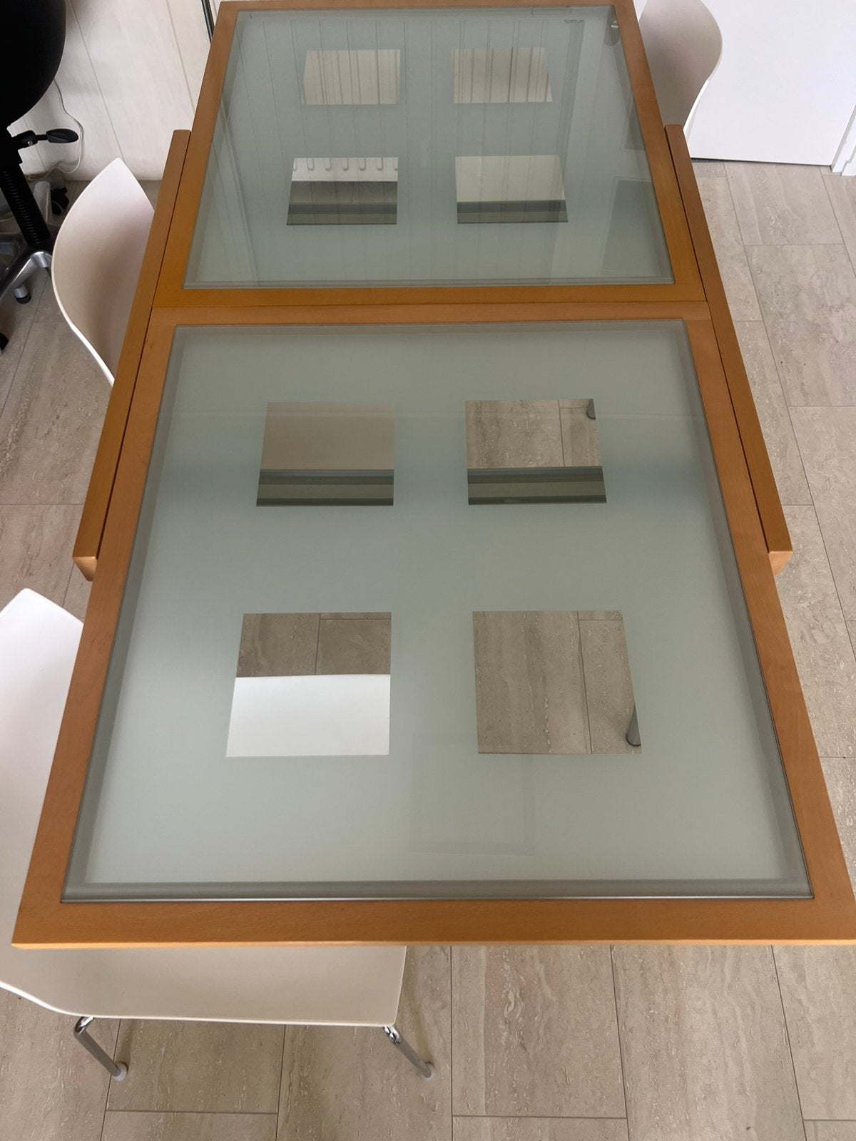 Eettafel uitschuifbaar 180 x 90 of 90x90 uittrekbaar beuken, Ophalen, Vierkant, 50 tot 100 cm, Zo goed als nieuw