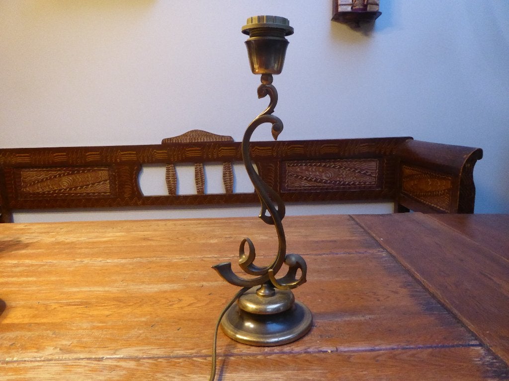 Messing art nouveau lamp, Antiek en Kunst, Antiek | Lampen, Ophalen of Verzenden