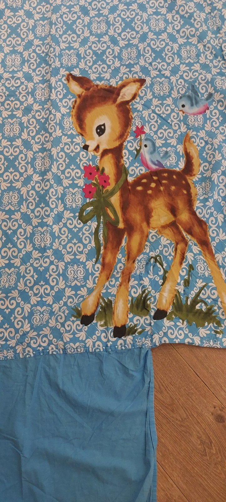 Vintage dekbedovertrek met een hertje, Ophalen of Verzenden, Wit, Jongetje of Meisje, Dekbedovertrek