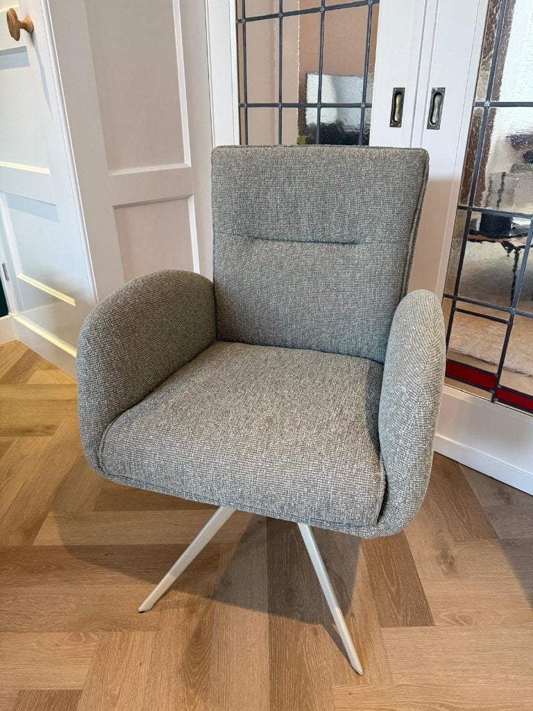 Armstoel draaibaar, kleur Thyme, pocketvering, Huis en Inrichting, Stoelen, Ophalen, Twee, Overige kleuren, Nieuw