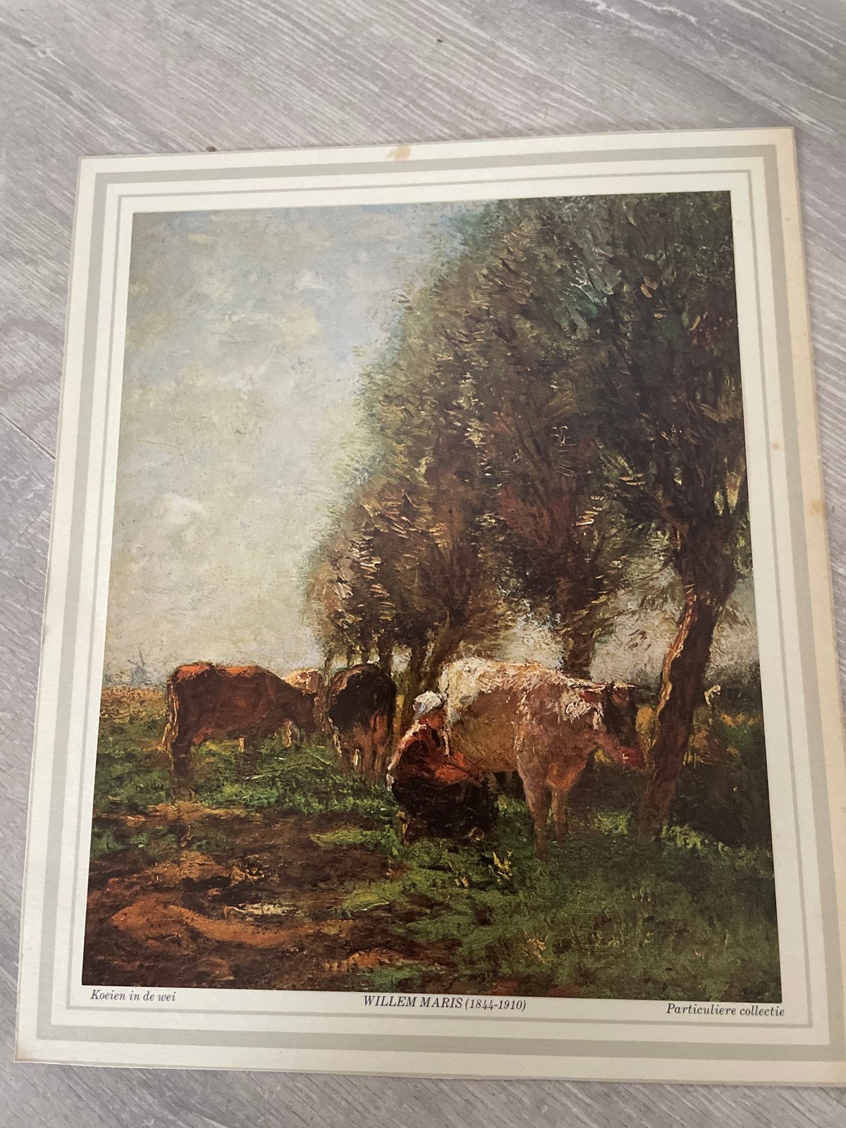 Willem Maris - Koeien in de wei (Reproductie), Realistisch, Dieren, Ophalen of Verzenden, Print