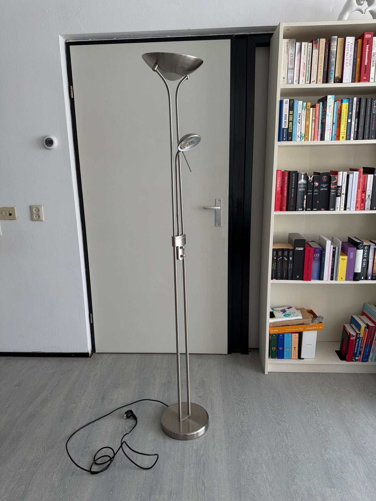 Zilver Staande Lamp Dimbaar, Ophalen, Gebruikt, Metaal, 150 tot 200 cm