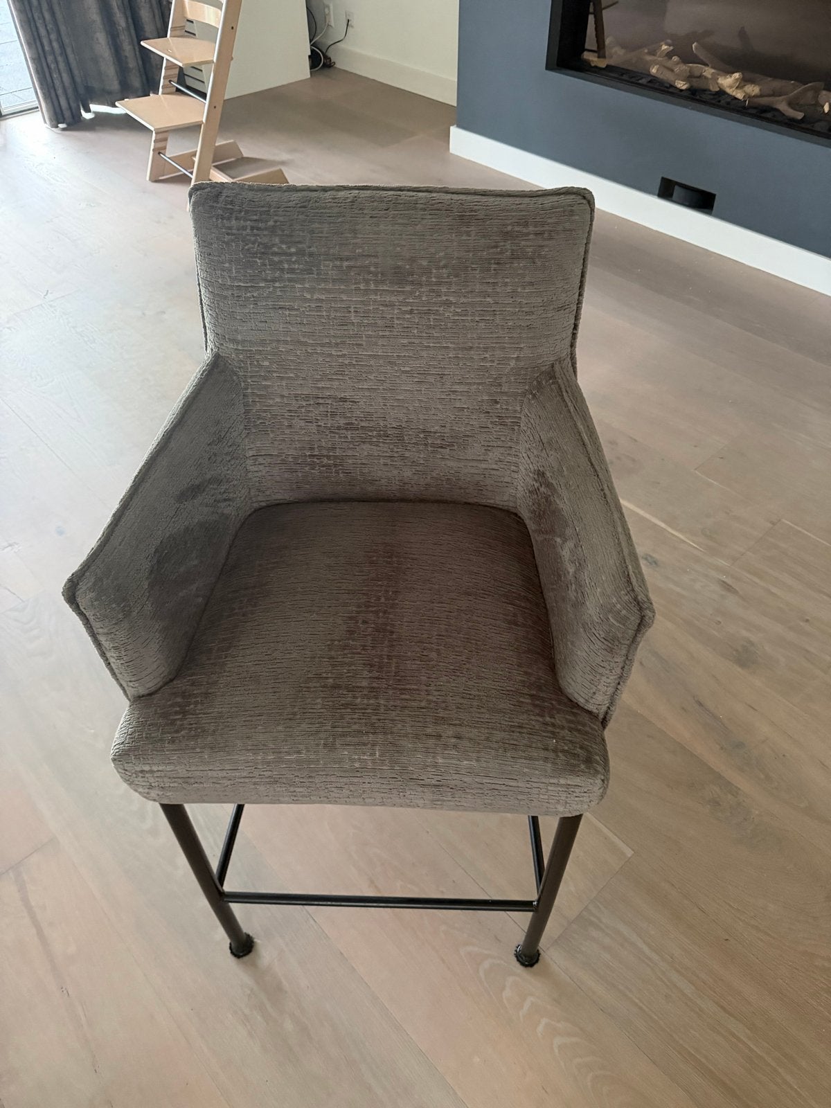 8x Alfa Barstoel Woontheater Maurik - Grijs/Blauw, Ophalen, 5 krukken of meer, Zo goed als nieuw, 90 cm of meer