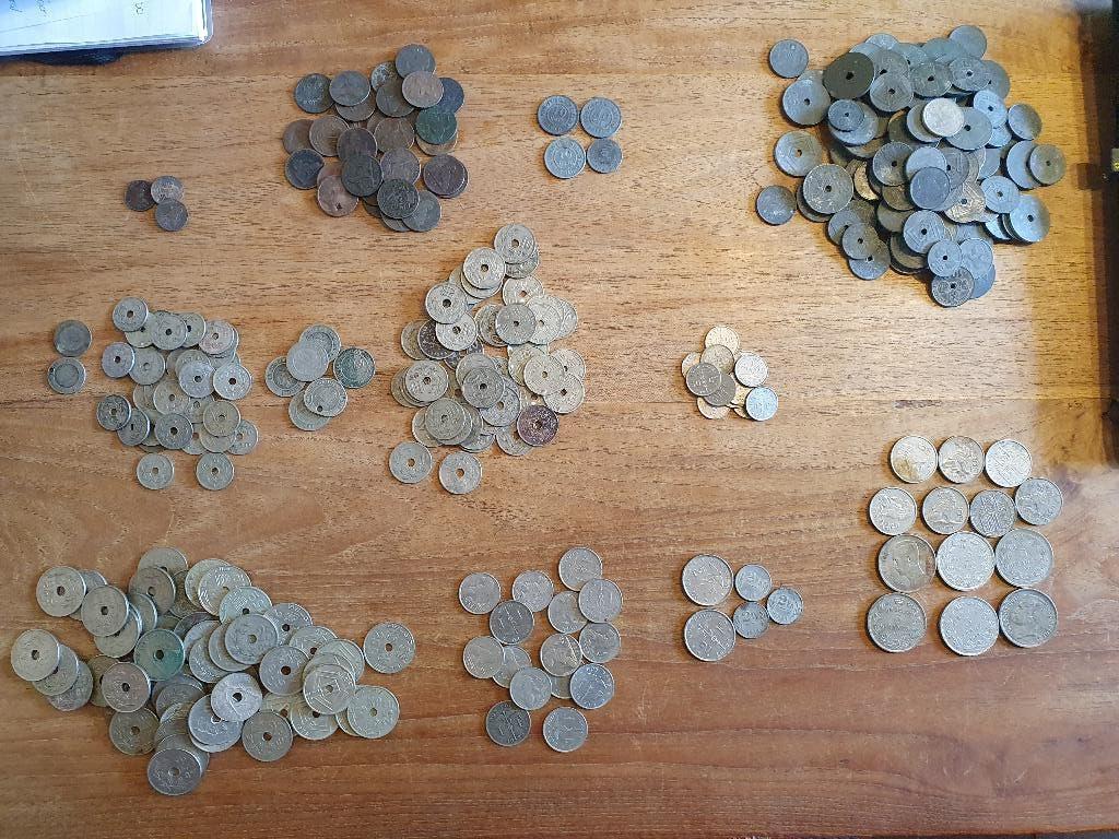ca. 1600 gram belgische munten van 1945 en ervoor!, Ophalen of Verzenden