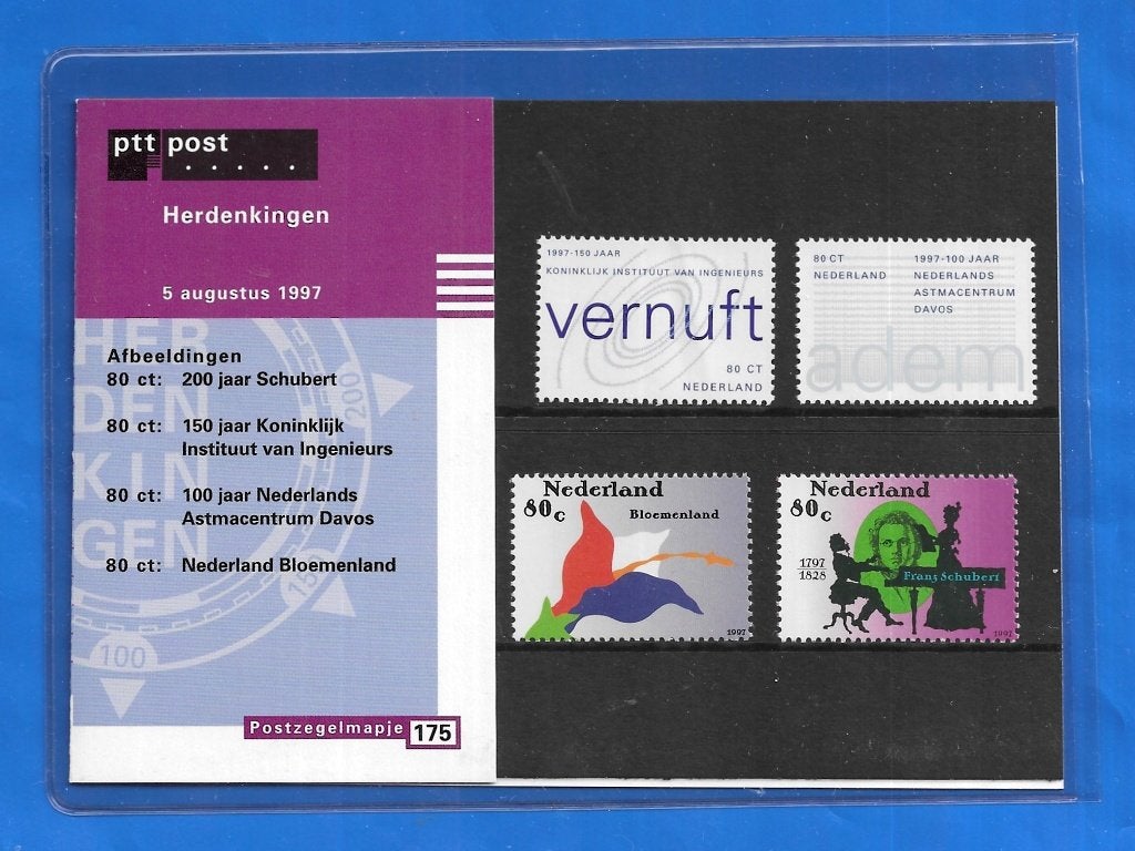 Postzegelmapje 175 Herdenkingen - 1997, Verzenden, Na 1940, Postfris