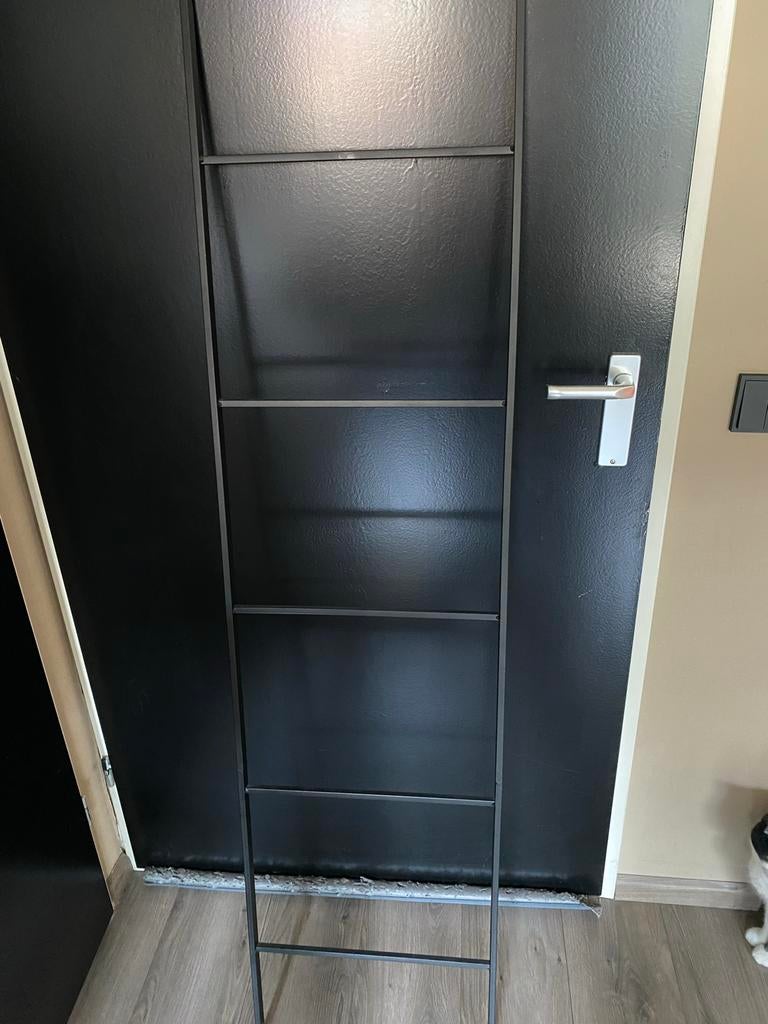 Zwarte decoratieve ladder, Huis en Inrichting, Ophalen, Gebruikt, Zwart, Metaal