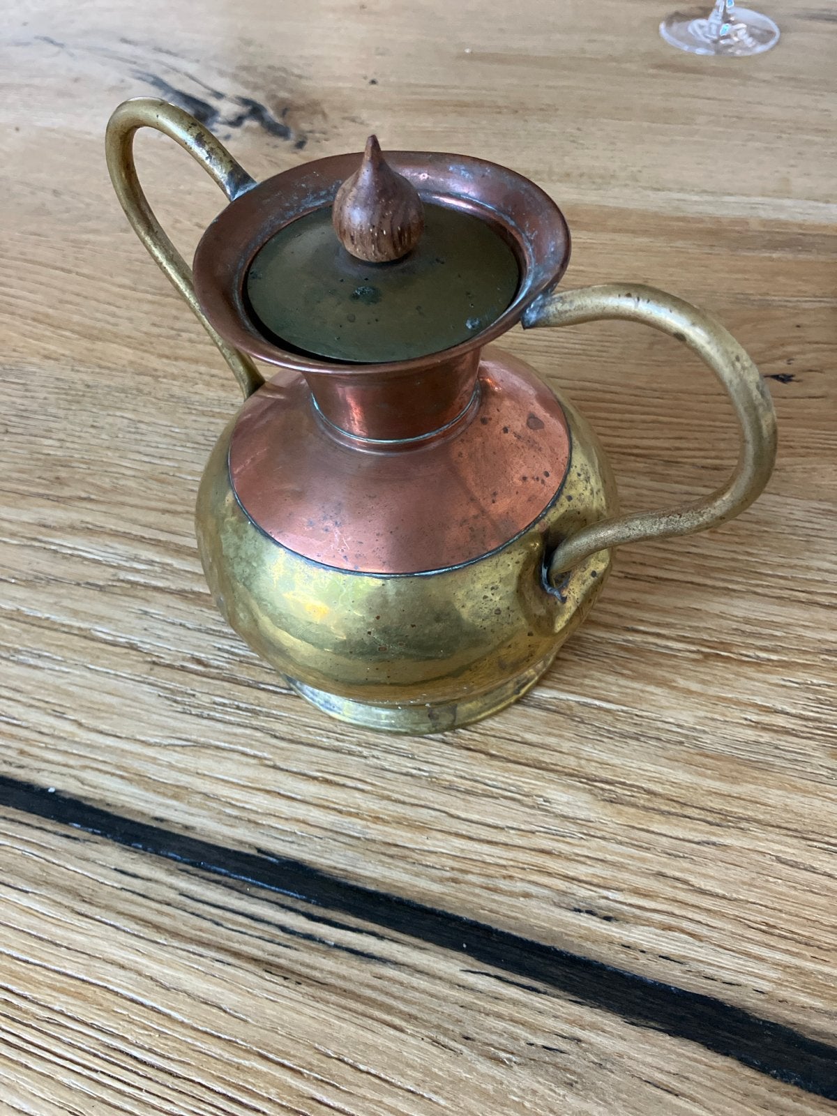 Vintage Koperen en Messing Kannetje, Antiek en Kunst, Ophalen of Verzenden, Koper