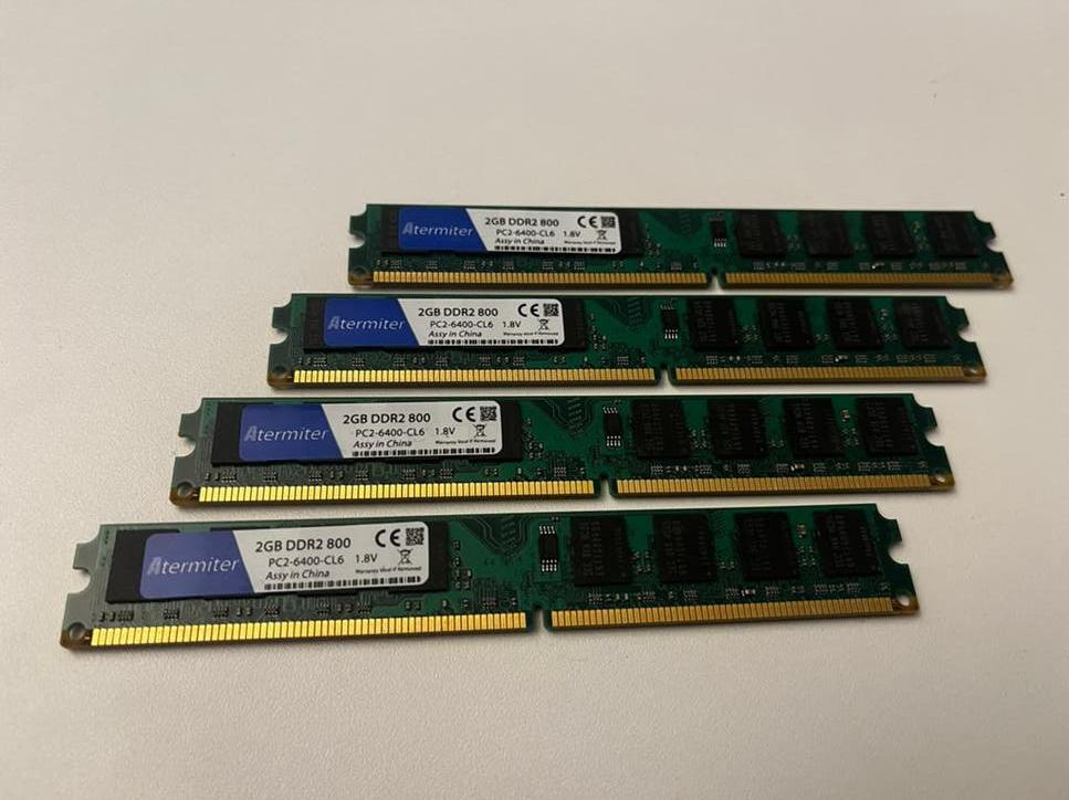 8GB als 4x 2GB DDR2 800MHz RAM Geheugen PC2-6400 Desktop, 8 GB, Ophalen of Verzenden, Zo goed als nieuw, DDR2