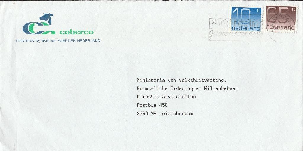 WIERDEN 1991 COBERCO, Verzamelen, Verzenden, 1980 tot heden, Gelopen, Overijssel