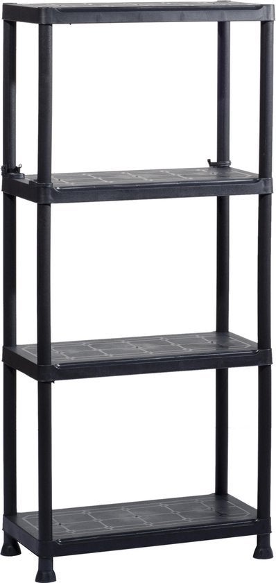 Zwarte Stellingkast met 4 Planken - 60x30x135cm Opbergrek, Huis en Inrichting, Kasten | Stellingkasten, Ophalen, Nieuw