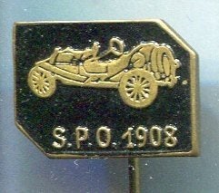 S.P.O. 1908 zwart op koper oldtimer auto speldje ( D_045), Ophalen of Verzenden, Nieuw, Transport, Speldje of Pin
