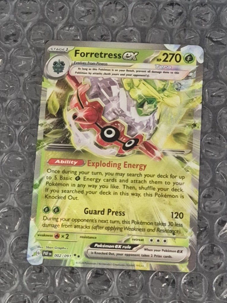 Forretress ex 002/091 Paldean Fates Scarlet & Violet PAF, Ophalen of Verzenden, Zo goed als nieuw, Losse kaart, Foil